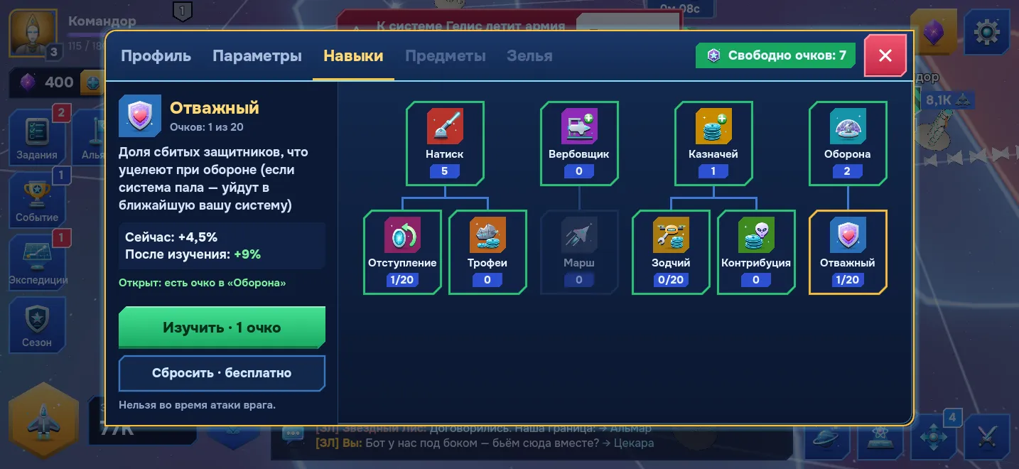 General skill tree